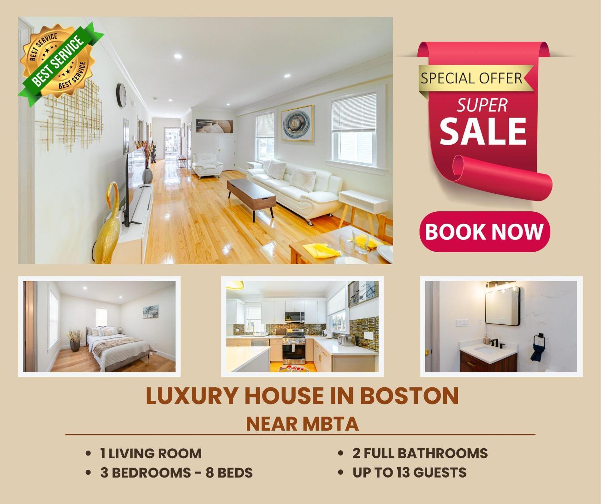 Apartment 82 - 3Br Boston - Stylish Stay Near Mbta Boston